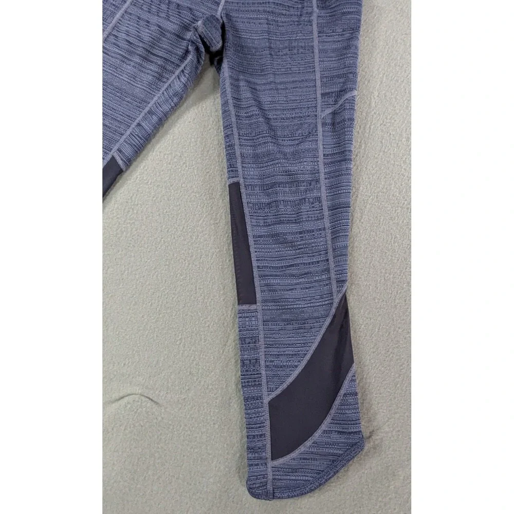 ATHLETA ULTIMATE STASH POCKET PRINTED CAPRI LEGGINGS BLUE XXS